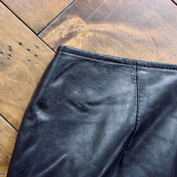 Danier Black Leather Skirt Straight Pencil Office Size 10 - Picture 13 of 15